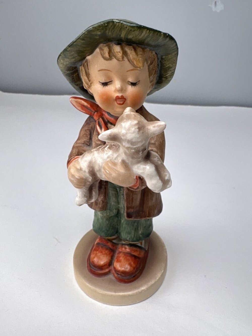 Goebel Hummel "Lost Sheep" Figurine Boy with Lamb Germany 5.5" Tall